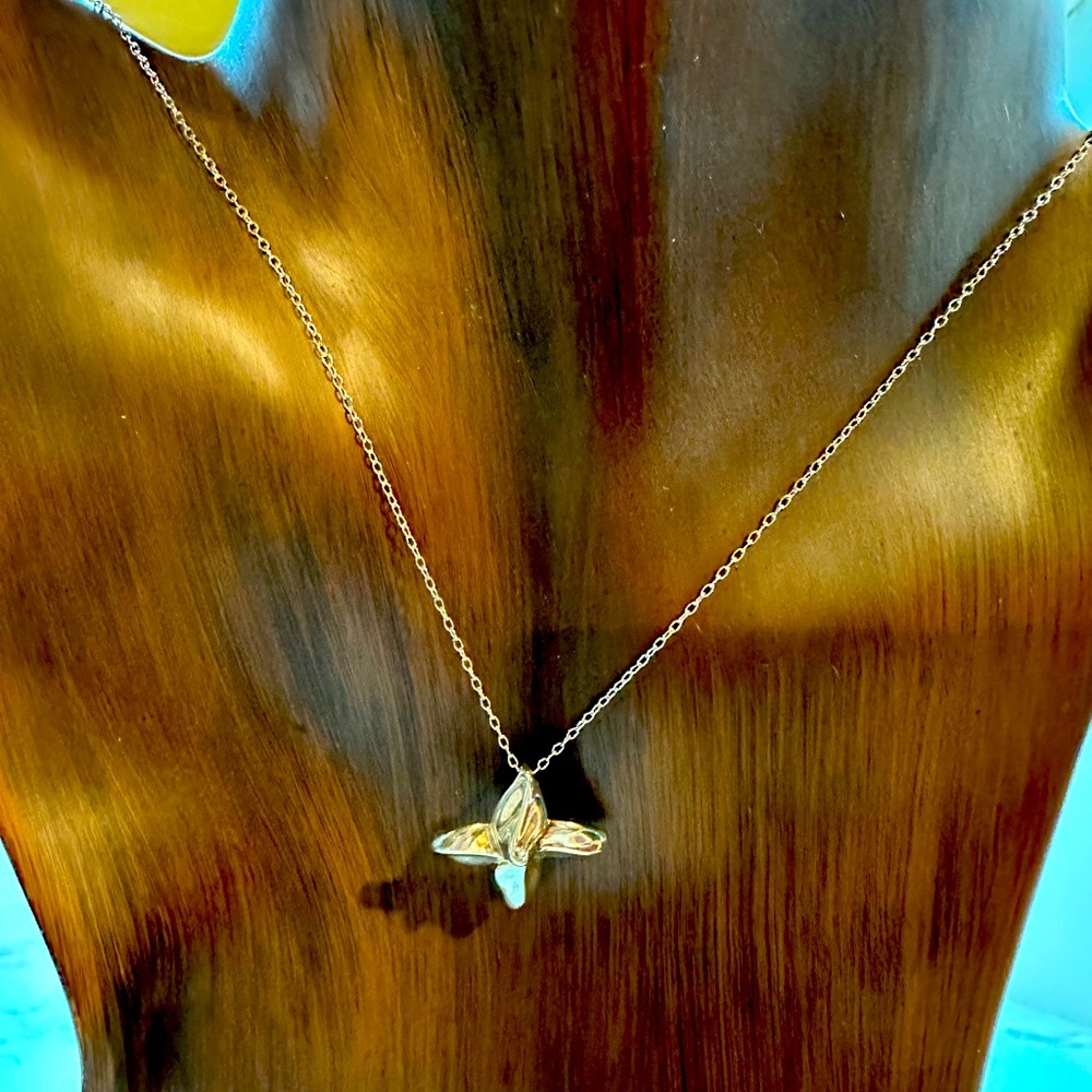 Tiffany & Co. 0.925 Sterling Silver Flower Pendant and Necklace